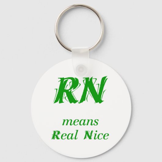 RN betekent Echt Nice (groen) Sleutelhanger (Voorkant)