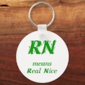 RN betekent Echt Nice (groen) Sleutelhanger (Voorkant)