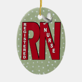RN BIG RED REGISTERED NURSE KERAMISCH ORNAMENT