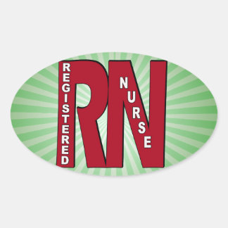 RN BIG RED REGISTERED NURSE OVALE STICKER