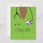 RN Black Nurse Afstuderen Invitation Scrub Limoen Kaart (Voorkant)