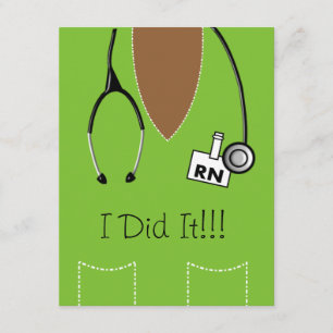 RN Black Nurse Afstuderen Invitation Scrub Limoen  Kaart