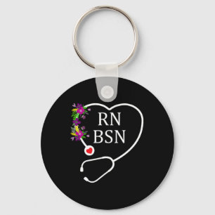 RN BSN Geregistreerde Verpleegkundige Bloemensteth Sleutelhanger