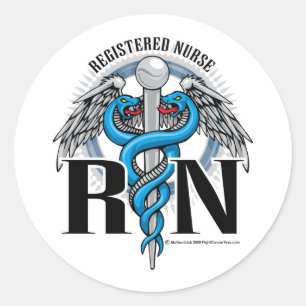 RN Caduceus Blue Ronde Sticker