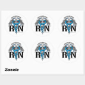 RN Caduceus Blue Ronde Sticker (Vel)