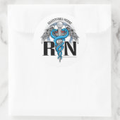 RN Caduceus Blue Ronde Sticker (Tas)