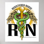 RN Caduceus Green Poster (Voorkant)
