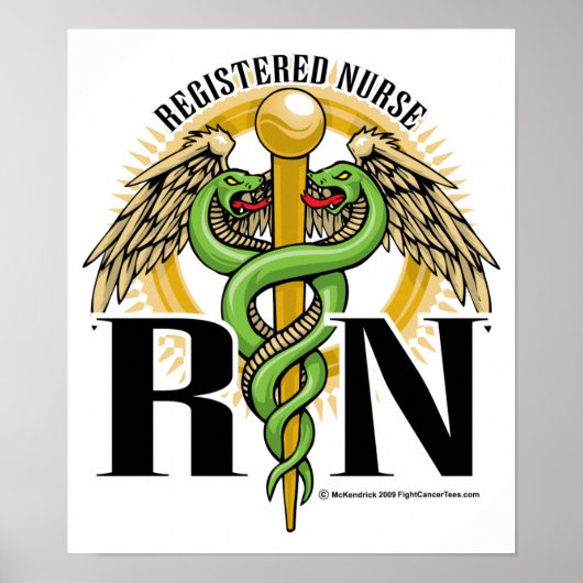 RN Caduceus Green Poster (Voorkant)