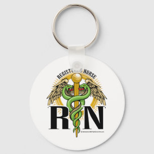 RN Caduceus Green Sleutelhanger