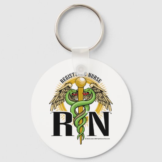 RN Caduceus Green Sleutelhanger (Voorkant)