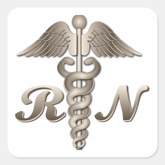 RN Caduceus Vierkante Sticker (Voorkant)