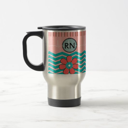 RN Chevron Pattern Pink en Blue Reisbeker (Links)