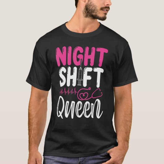 RN CNA Nurse Appreciation Night Shift Queeen Nursi T-shirt (Voorkant)