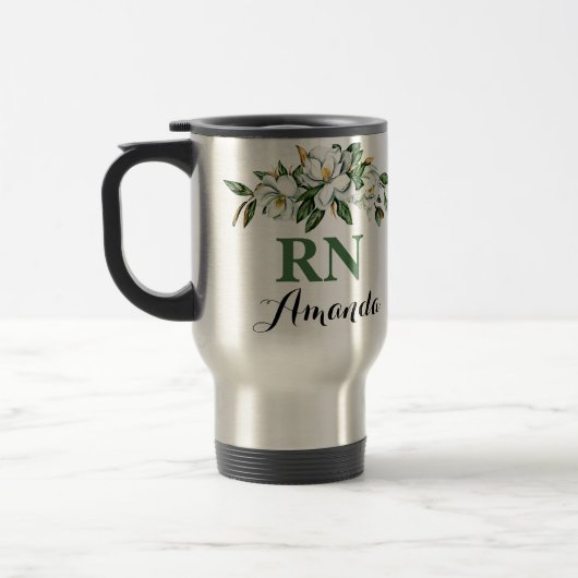 RN Floral Bouquet Greenery Magnolia Afstuderen Mok (Links)