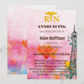 RN Floral Eiffel Tower Kaart (Voorkant / Achterkant)