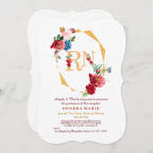 RN Floral Invitation Kaart (Voorkant / Achterkant)