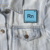 Rn - Geregistreerd natuurchemisch element, symbool Vierkante Button 5,1 Cm (In situ)