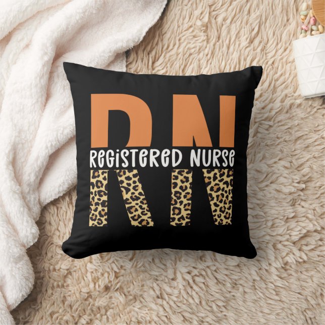 RN Geregistreerd Verpleegster Luipaard Typografie Kussen (Deken)