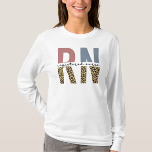 RN Geregistreerd Verpleegster Luipaardprint Verple T-shirt