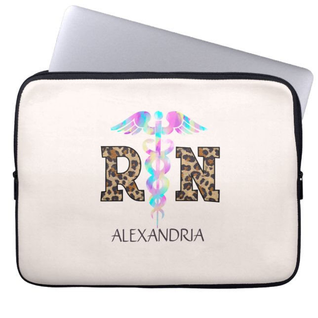 RN geregistreerde luipaard Laptop Sleeve (Voorkant)