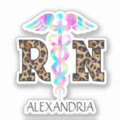 RN geregistreerde luipaard Sticker (Voorkant)