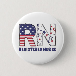RN Geregistreerde Verpleegkundige 4 Juli Subtle Am Ronde Button 5,7 Cm
