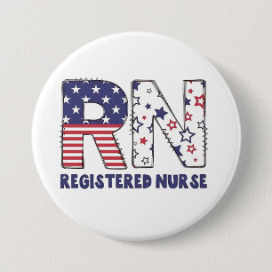 RN Geregistreerde Verpleegkundige 4 Juli Subtle Am Ronde Button 7,6 Cm