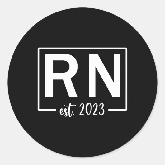 RN Geregistreerde Verpleegkundige EST 2023 Nieuwe  Ronde Sticker (Voorkant)