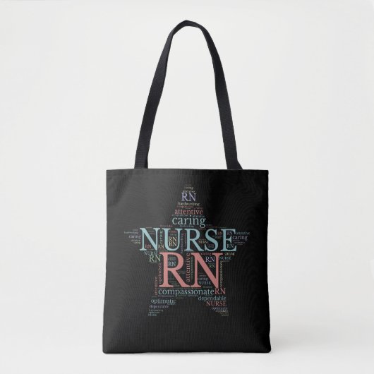 RN Geregistreerde Verpleegster Attribuut Canvas ta Tote Bag (Voorkant)
