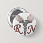 RN geregistreerde verpleegster met Angel Wings Ronde Button 5,7 Cm (Voorkant /achterkant)