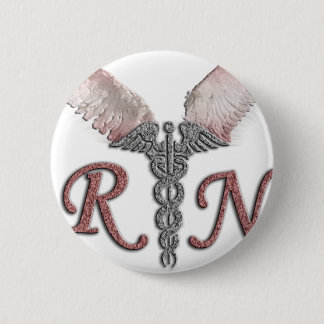 RN geregistreerde verpleegster met Angel Wings Ronde Button 5,7 Cm