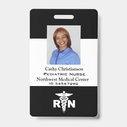RN Geregistreerde Verpleegster Naam Badge Scanner (Voorzijde)