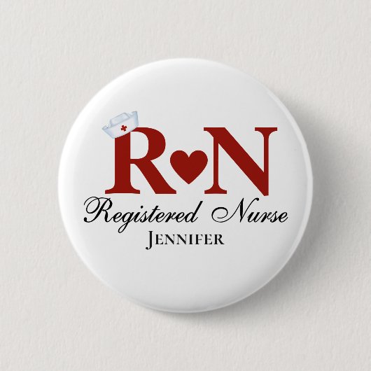RN geregistreerde verpleegster Ronde Button 5,7 Cm (Voorkant)