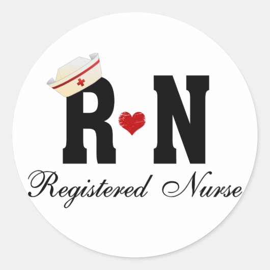 RN geregistreerde verpleegster Ronde Sticker (Voorkant)