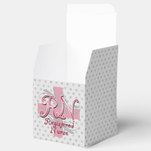 RN Geregistreerde Verpleegster, Roze Kruis Swirls Bedankdoosjes (Geopend)