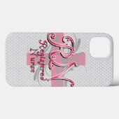 RN Geregistreerde Verpleegster, Roze Kruis Swirls Case-Mate iPhone Case (Achterkant (horizontaal))