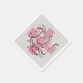 RN Geregistreerde Verpleegster, Roze Kruis Swirls Servetten (Hoek)