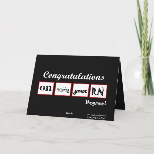 RN graad - NAAM VAN KLANT Gefeliciteerd - Kaart (Achterkant)