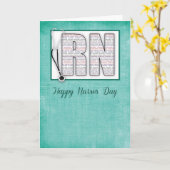 RN Happy Nurses Day in Words, on Green Background Kaart (Gele Bloem)