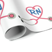 RN Heart Stethoscoop Cadeaupapier (Rol Hoek)