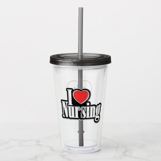 RN I Love Nursing Acryl Drinkbeker (Voorkant)