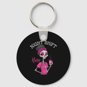 Rn ICU Night Shift Nurse Skelet Sleutelhanger