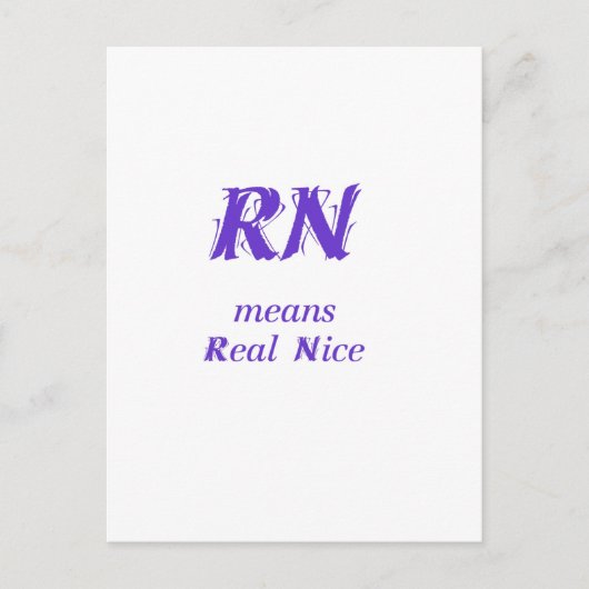 RN in het paars Briefkaart (Voorkant)