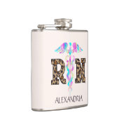 "RN" in Leopard Print- Kleurrijke Medische Logo Heupfles (Rechts)