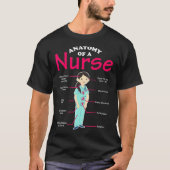 RN LVN Nurse Anatomy Scrub Cool Nursing Afstuderen T-shirt (Voorkant)