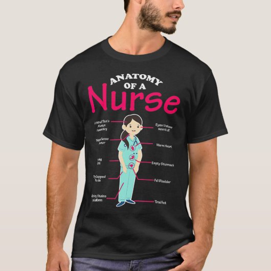 RN LVN Nurse Anatomy Scrub Cool Nursing Afstuderen T-shirt (Voorkant)