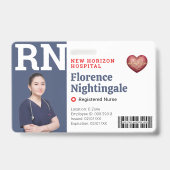  RN Medisch Personeel Foto ID Badge Streepjescode  (Voorzijde)