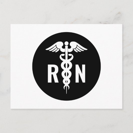 RN medisch symbool geregistreerd verpleegkundige Briefkaart (Voorkant)