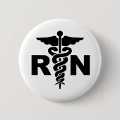 RN medisch symbool Ronde Button 5,7 Cm (Voorkant)