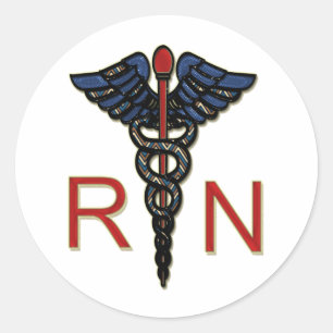 RN met Caduceus Ronde Sticker